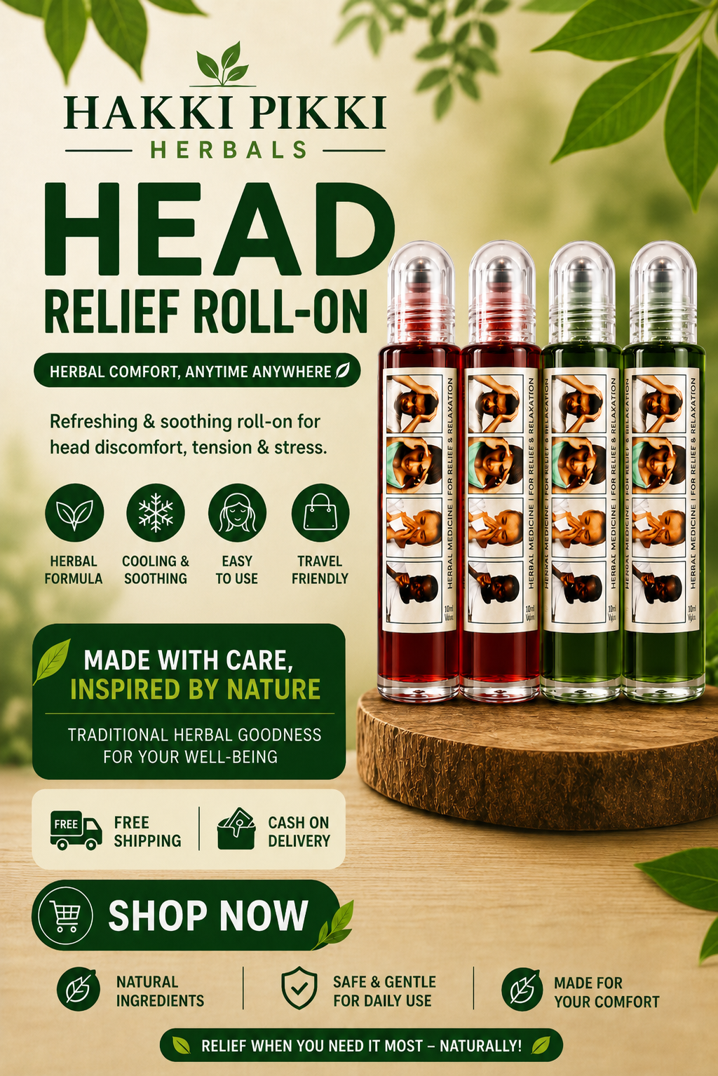 HAKKI PIKKI MIGRAINE CARE COOLING HAED RELIF ROLL
