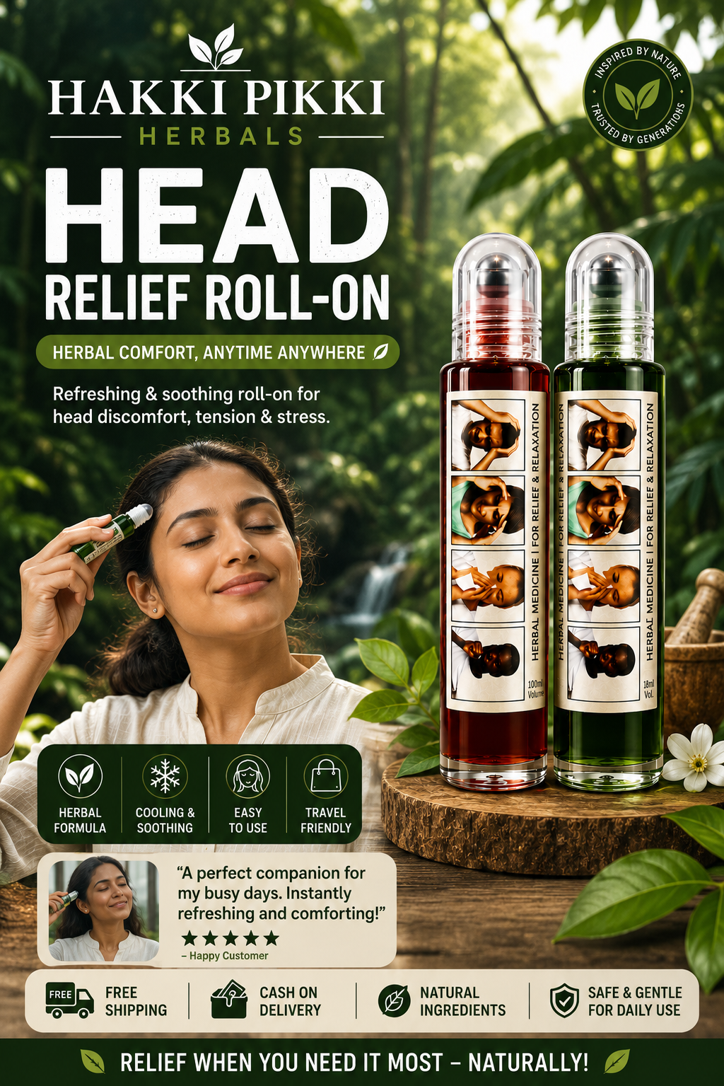 HAKKI PIKKI MIGRAINE CARE COOLING HAED RELIF ROLL