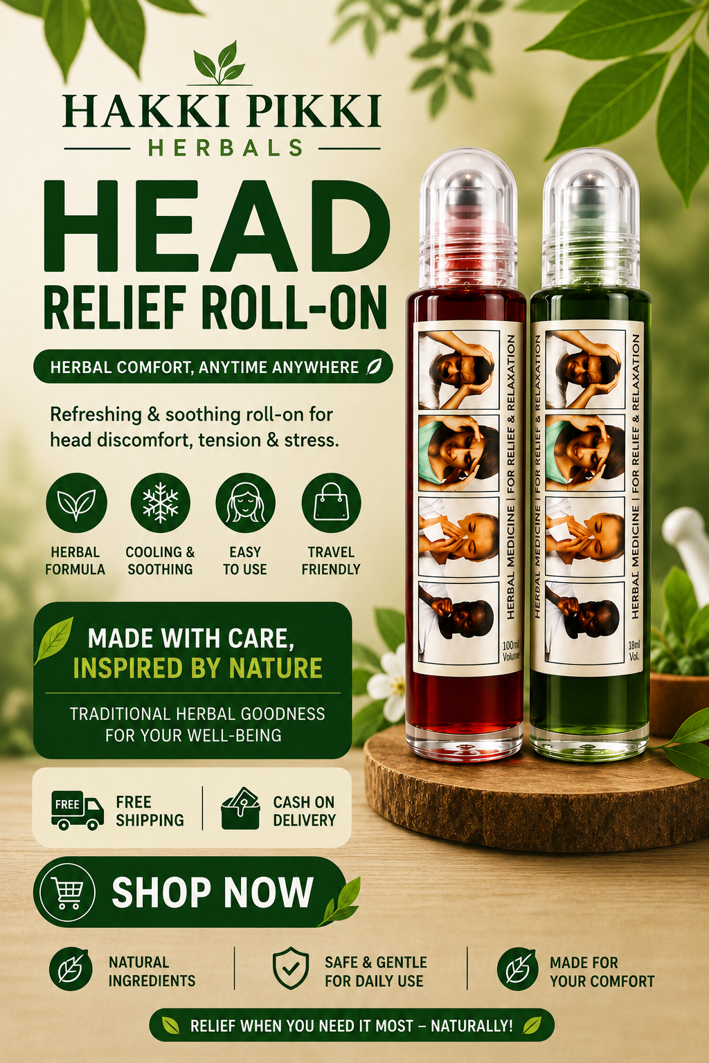 HAKKI PIKKI MIGRAINE CARE COOLING HAED RELIF ROLL