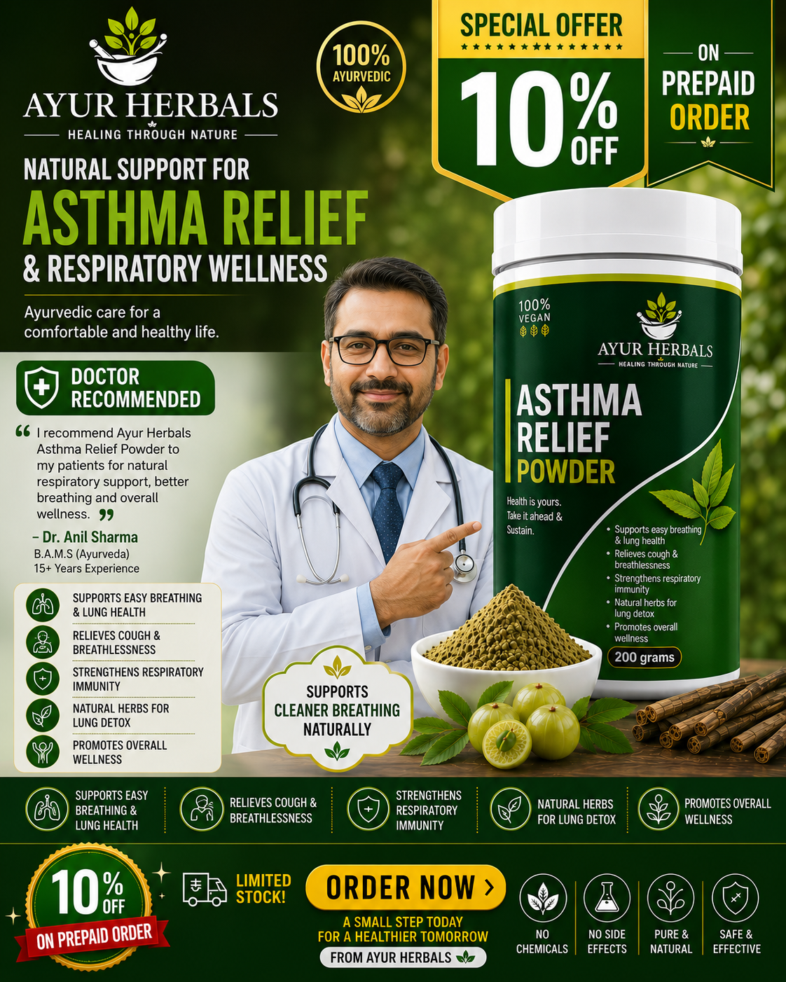 Asthma Relief Pro Powder – Ayurvedic Herbal Wellness Formula