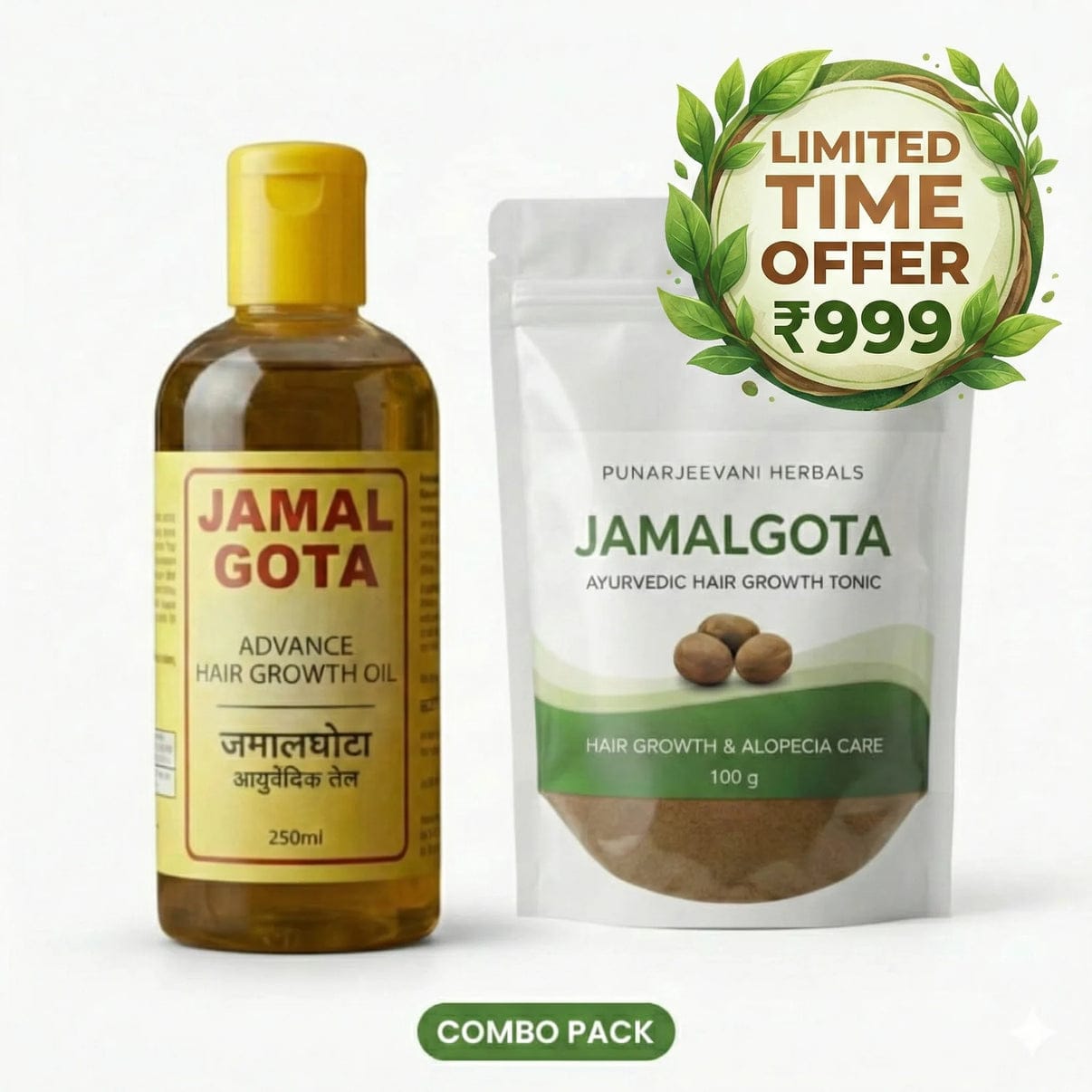 Advanced Jamalgota Herbal Hair Oil With Powder-100% Intense Hair Care